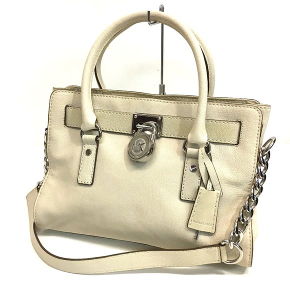 Michael Kors Hamilton Bag Shoulder Bag Tote Bag Off White